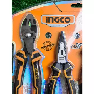 INGCO ชุดคีม 4 ชิ้น (คีมปากแหลม 6 นิ้ว, คีมปากเฉียง 7 นิ้ว, คีมปากจระเข้ 8 นิ้ว,คีมล็อค8นิ้ว) รุ่น HKPS28488