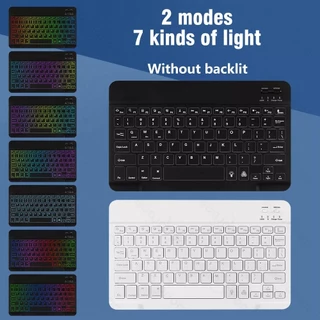 GOOJODOQ คีย์บอร์ดไร้สาย มีไฟแบ็คไลท์ Keyboard Bluetooth ชาร์จไฟได้และพกพาสะดวก คีย์บอร์ด