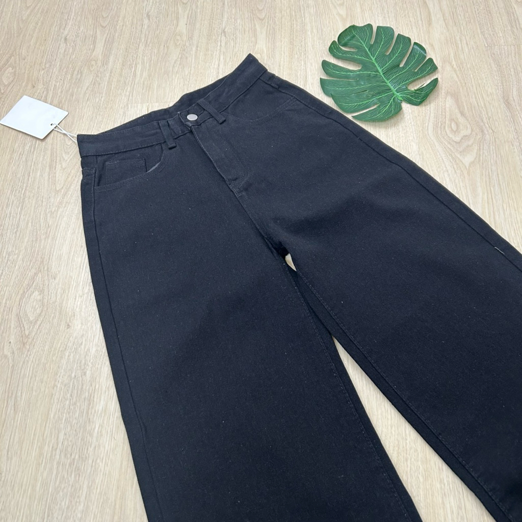 #3662 (XS-6XL) jinjeans กางเกงยีนส์ขากระบอกใหญ่สีดำ ผ้านุ่ม ใส่สบาย ขากว้าง baggy jeans - รูปที่ 2