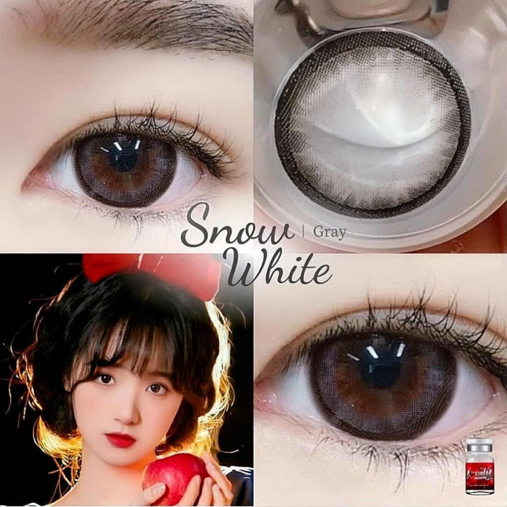 แฟชั่น  สายตา 50-1000 Snow white Lovely คอนแทคเลนส์ ถนอมดวงตา แบบรายเดือน  