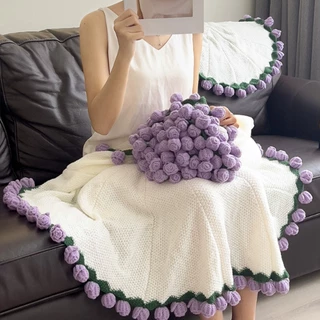 ผ้าห่มช่อกุหลาบ สินค้าสำเร็จรูป size: 60/80/110/160cm ของขวัญวันวาเลนไทน์