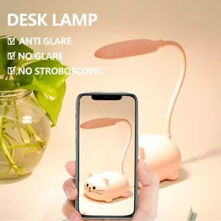 โคมไฟตั้งโต๊ะ LED ชาร์จผ่าน USB พกพาสะดวก แบตเตอรี่ในตัว ไฟนุ่มตา สำหรับอ่านหนังสือและทำงาน แถมสายชาร์จ