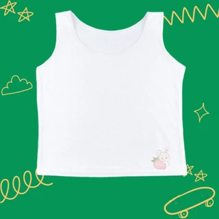 เสื้อกล้ามเด็กผู้หญิงสีขาว(เเพค 5ตัว)เนื้อผ้า นิ่ม ซับเหงื่อแห้งง่าย ระบายอากาศได้ดี