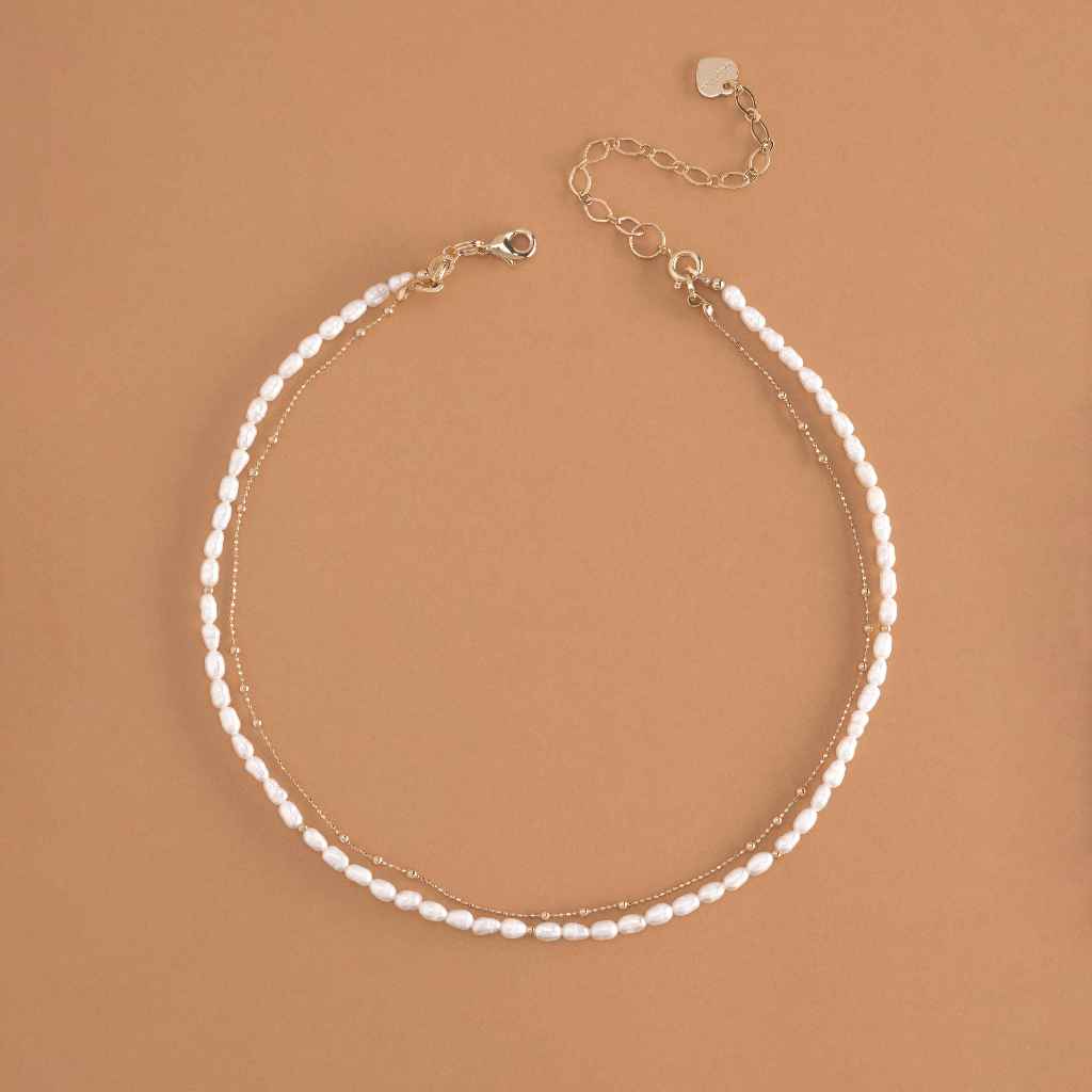 PEARL- LUCKY CHARM NECKLACE สร้อยคอหินมงคลไข่มุก