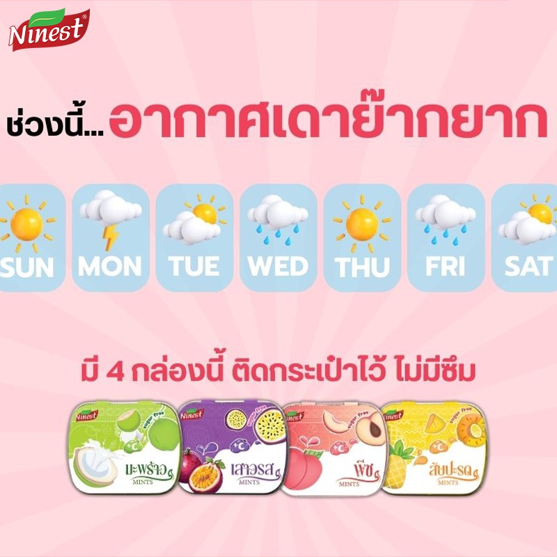 รสใหม่!Ninest ลูกอมมิ้นต์กลิ่นผลไม้ ลูกอม กำจัดกลิ่นปาก วิตามินซีรสผลไม้ ปราศจากน้ำตาล ให้ความสดชื่น - รูปที่ 3