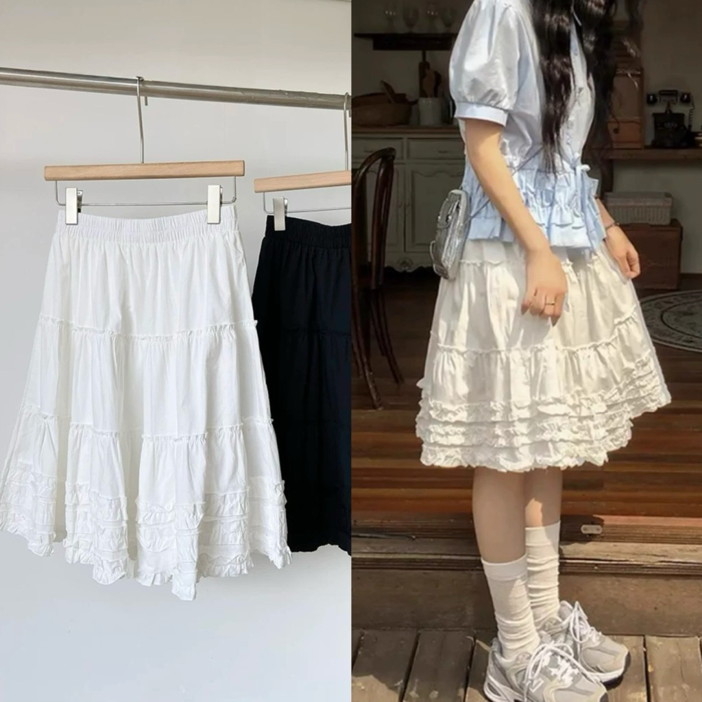 Somedays | 🐰Mika Skirts กระโปรงเอวสม็อคแบบพส.เกาหลี ดีเทลระบายน่ารักลูกคูณหนูมาก