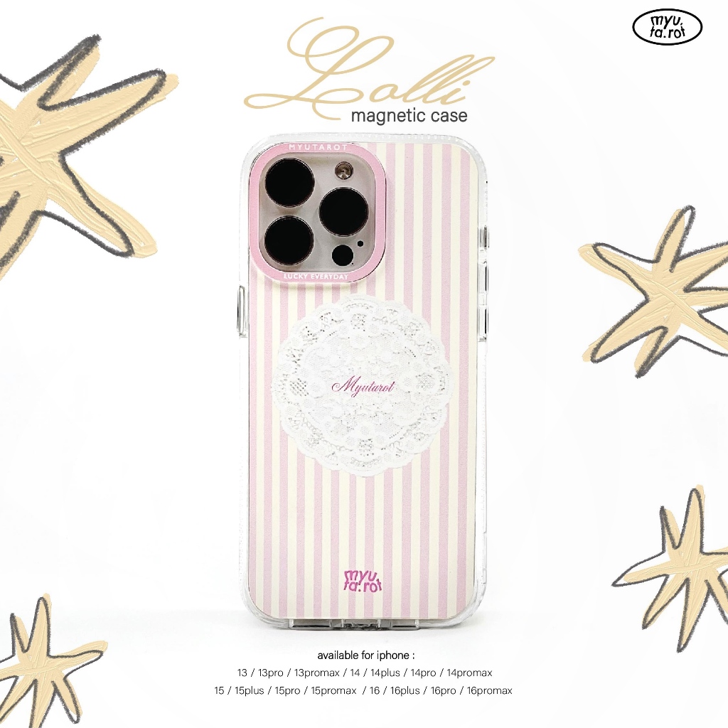 myutarot เคสมือถือ กันกระแทก เคสแม่เหล็ก Magnetic  สำหรับไอโฟน ลาย Lolli เคสน่ารัก เคสแบรนด์ไทย