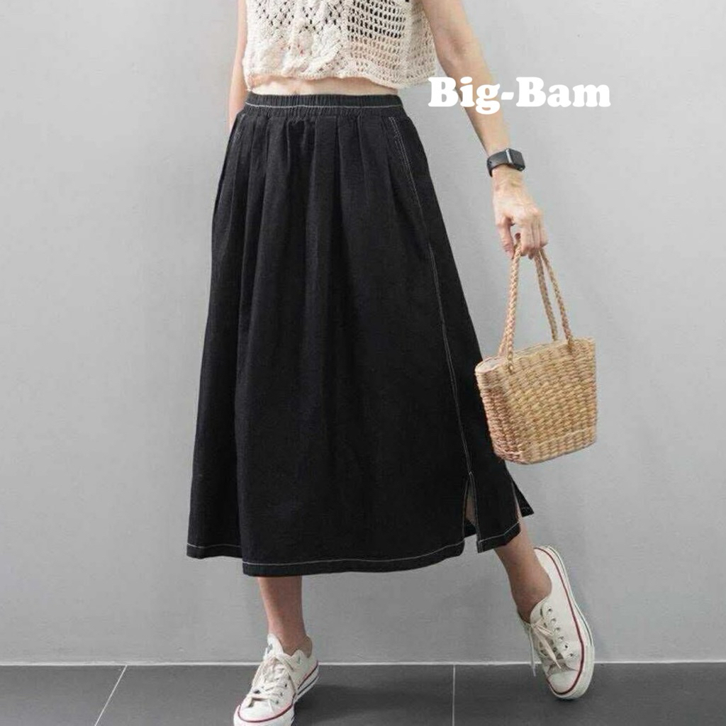 Big-Bamกระโปรงยีนส์ไซด์ใหญ่ กระโปรงยีนส์ยาว กระโปรงยีนส์สาวอวบ