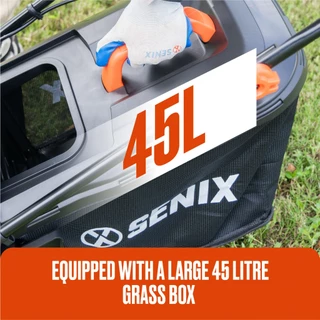 SENIX รถเข็นตัดหญ้าไฟฟ้า 380 มม. 1,600W (พ่วงสายไฟ 8 เมตร) รุ่น LPPE16-M1-EU สีน้ำเงิน - ดำ