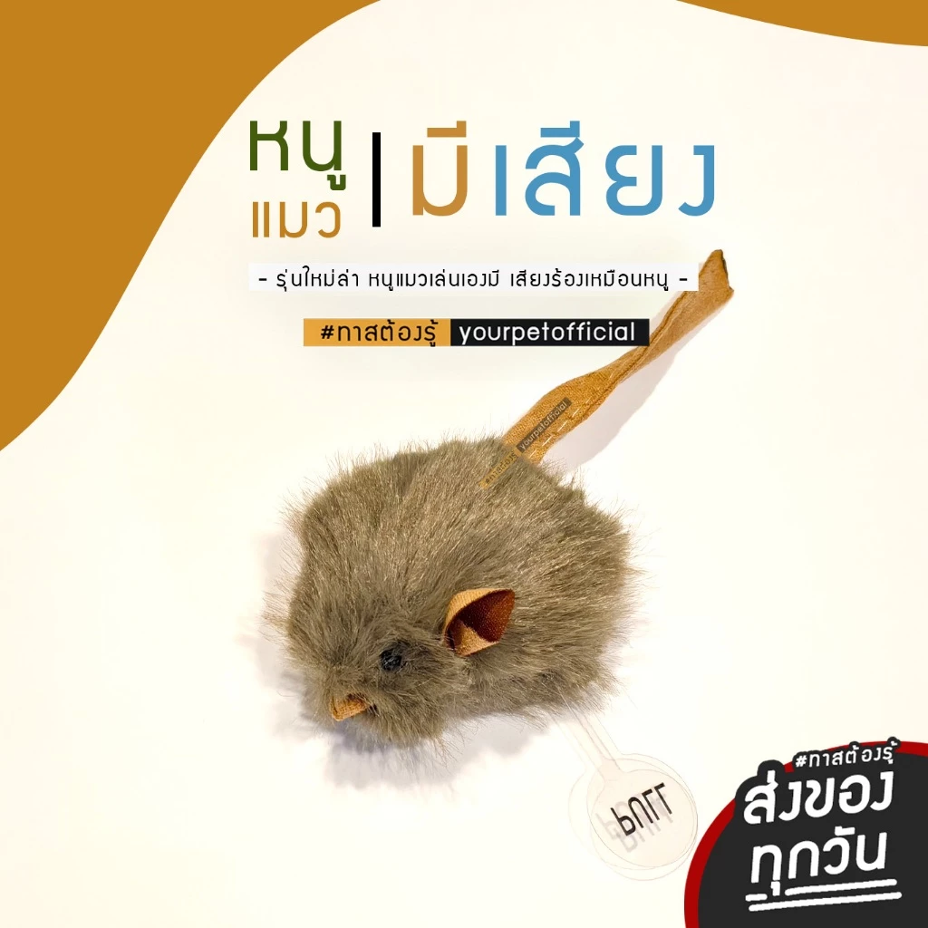 ( 1 แพ็ค 5 ตัว )หนูปลอม ของเล่นแมว แมวเล่นเอง  มีเสียงในตัวหนู คละสี [สินค้าพร้อมส่ง] thumbnail 3
