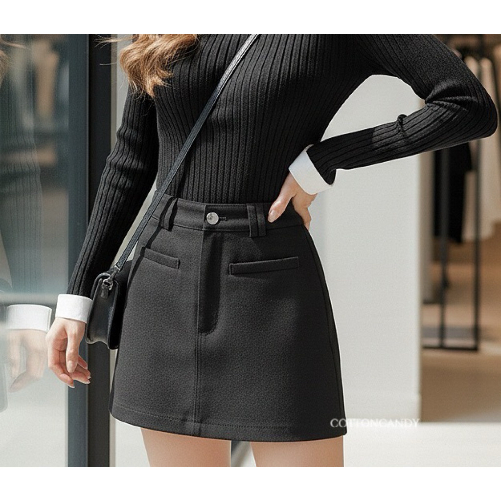 #Cotton Candy 🍭 กระโปรงดำ โซดา New Sodapop Korea skort