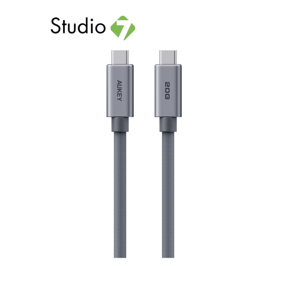 สายชาร์จ AUKEY USB-C to USB-C 240W Gray by Studio7