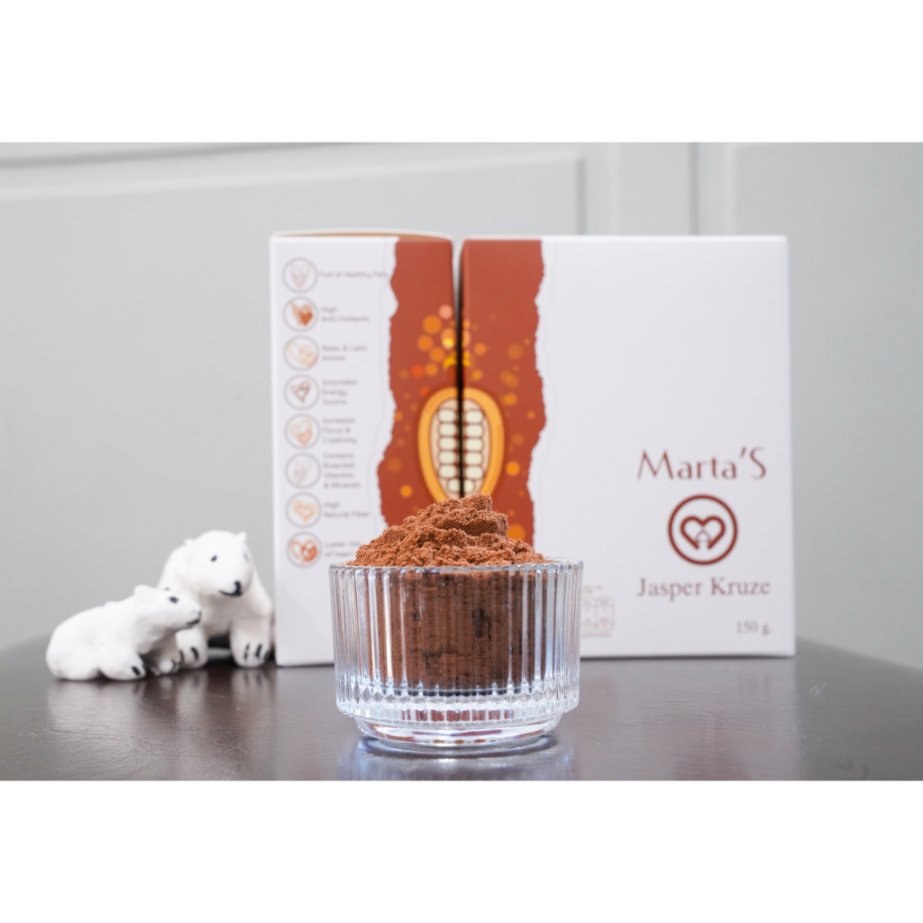 Marta’s Jasper Kruze Pure Natural Cacao Powder (24%+++Cocoa Butter) : 1 กล่อง/ 150g. ผงคาเคาธรรมชาติ