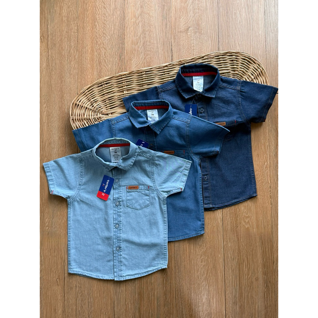 เสื้อเชิ้ตยีน ผ้านิ่ม cartter’s  2-12y