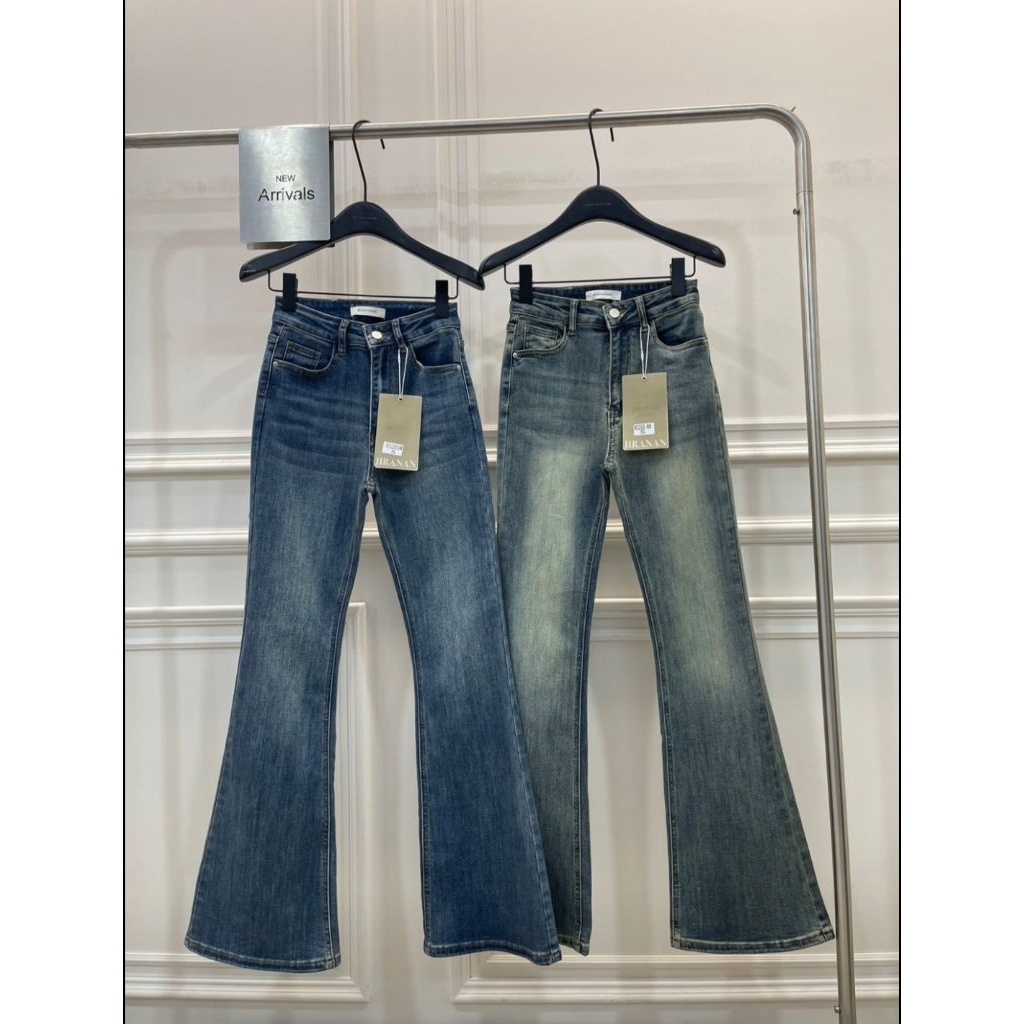 กางเกงยีนส์ขาม้าเอวสูงป้ายJiranan