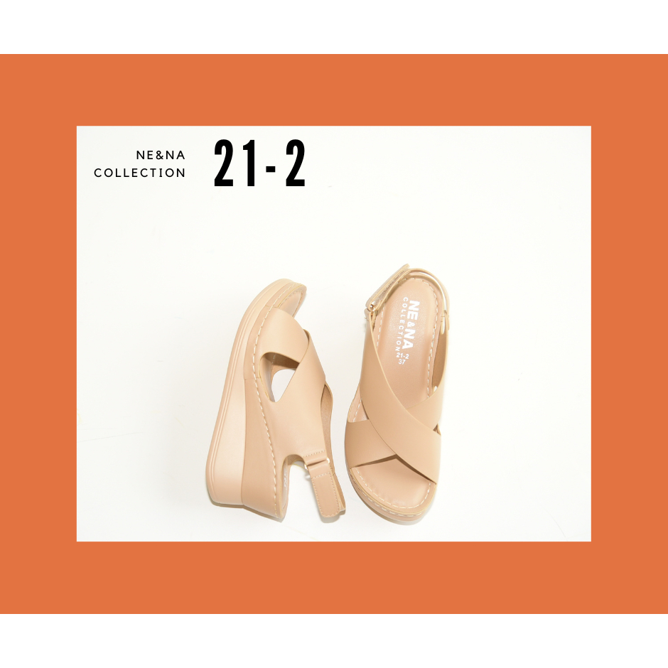 รองเท้าผู้หญิงเเบบเเตะสวมส้นเตารีดรัดส้นเท้า No. 21-2 NE&NA Collection Shoes