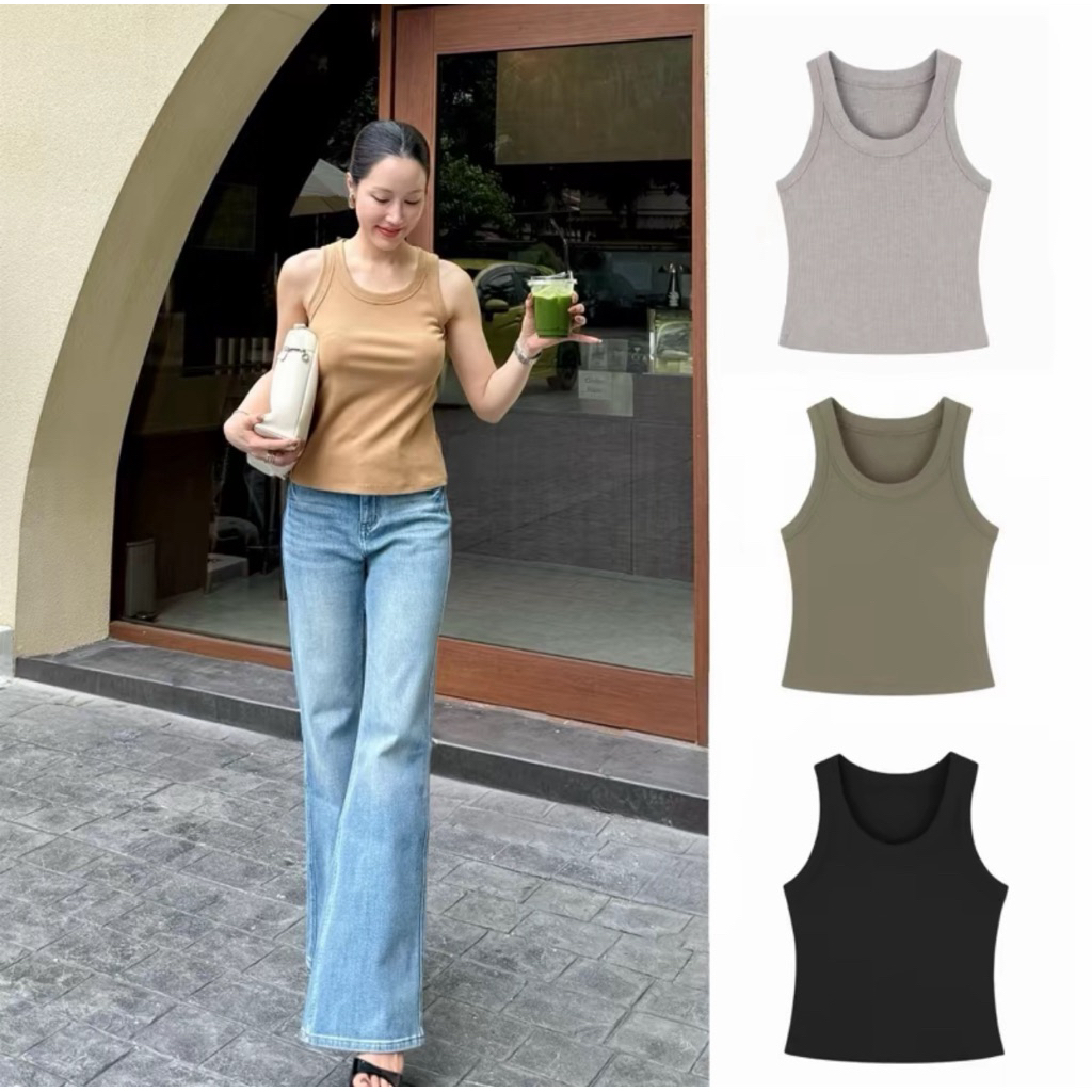 LITAS : VIVI TOP เสื้อกล้าม เสื้อเเขนเว้า เสื้อเเขนกุด