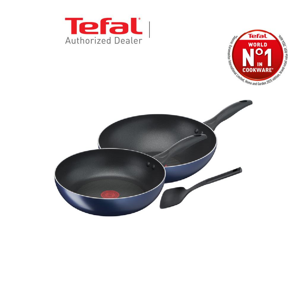 TEFAL ชุดกระทะลึก 28 และ 26 ซม. TEFAL CLEAR COOK 3 ชิ้น รุ่น B266S393 รับประกันศูนย์ 2ปี