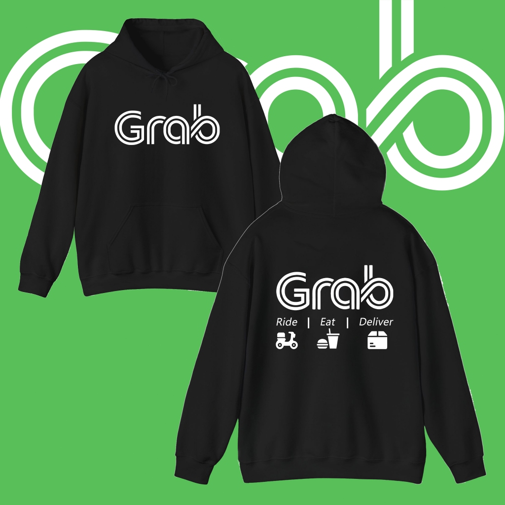 M-3XL Grab เสื้อฮู้ด  ลาลามูฟ โลโก้สีสด Hoodes แบบสวม สกรีนแบบเฟล็ก PU สวยสดไม่แตกไม่ลอก ส่งด่วนทั่วไทย