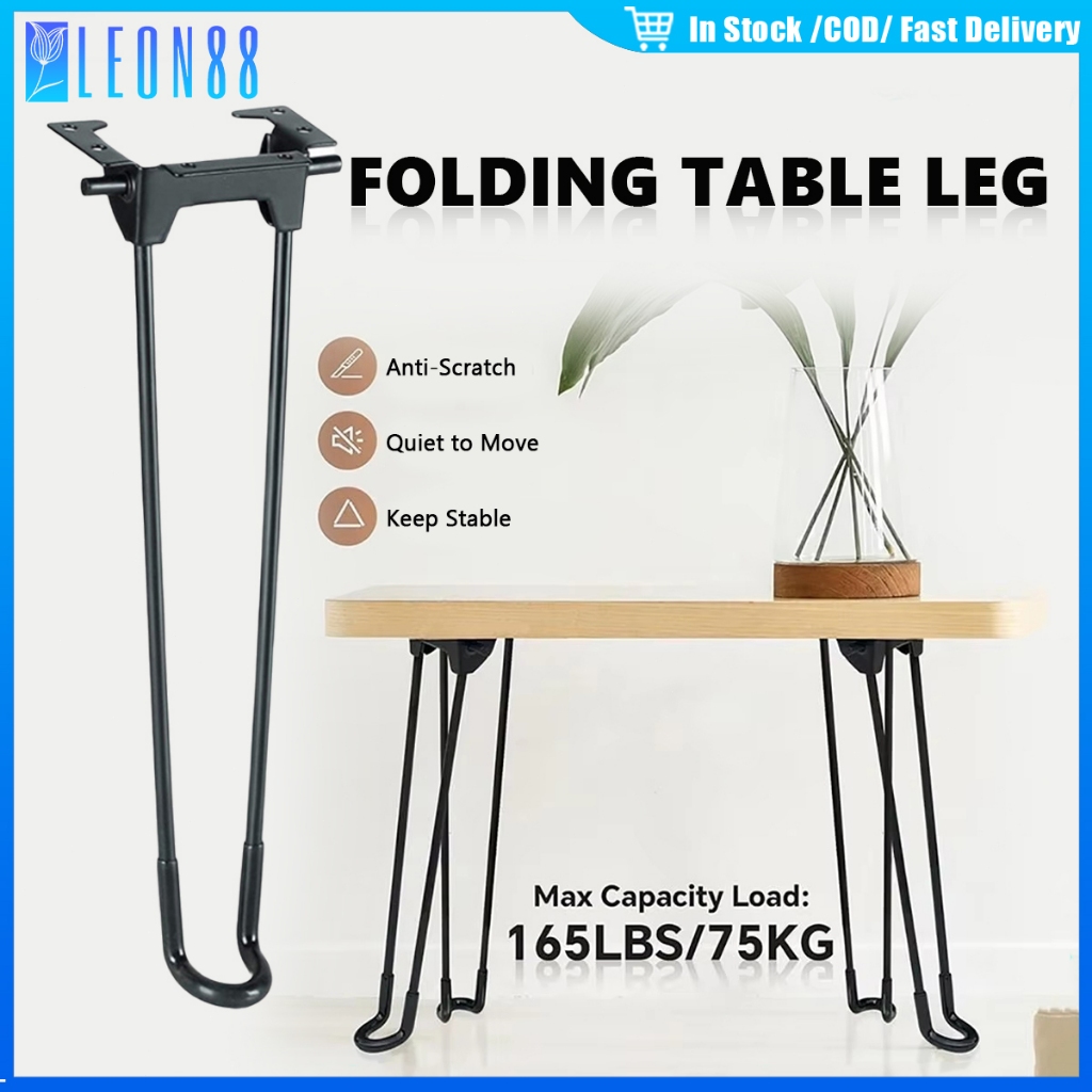 ของมาใหม่！ชุด4ชิ้น ขาหนีบโต๊ะเหล็กญี่ปุ่น ยาว50CM.43CM. 32CM.ขาโต๊ะพับได้ สีดดำ แถมน๊อตฟรี อะไหล่