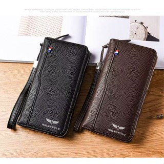 กระเป๋าสตางค์ผู้ชาย WalesPolo กระเป๋าสตางค์แบบบาง ทรงยาว กระ…