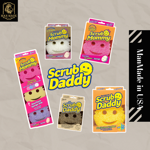 Scrub Daddy Dual-Sided Scrubber + Sponge ฟองน้ำหน้ายิ้ม ของแท้ 🇺🇸 พร้อมส่ง