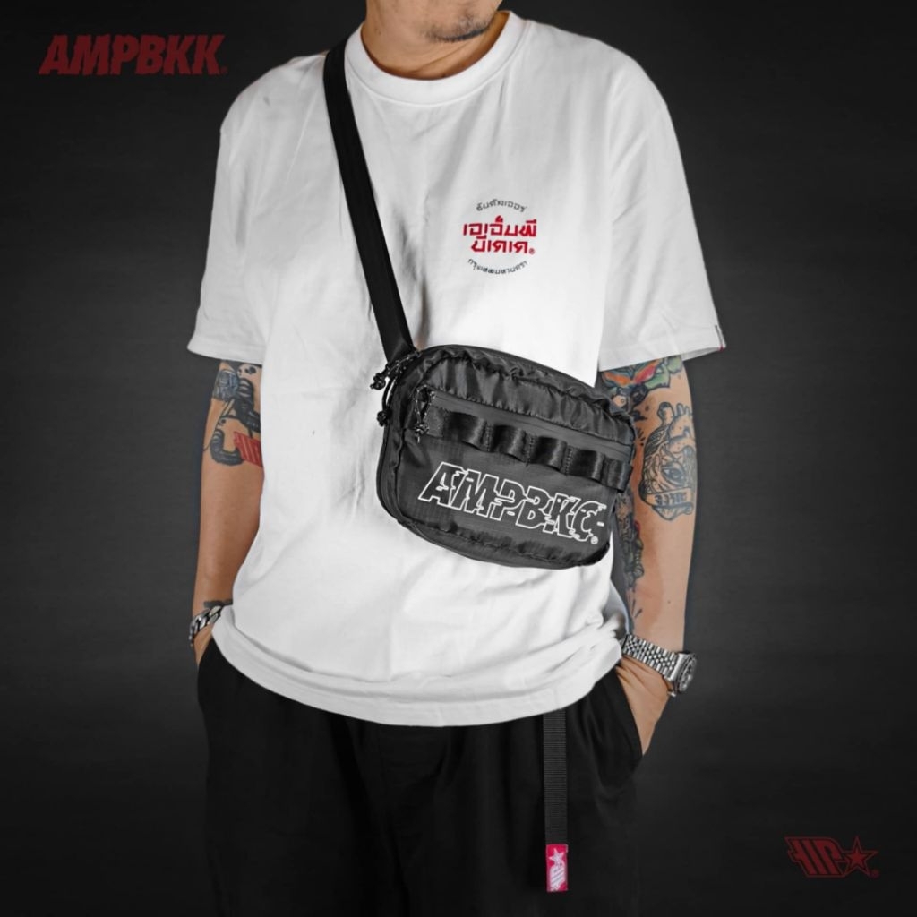 A.M.P. “LIQUID - BLACK” SHOULDER BAG