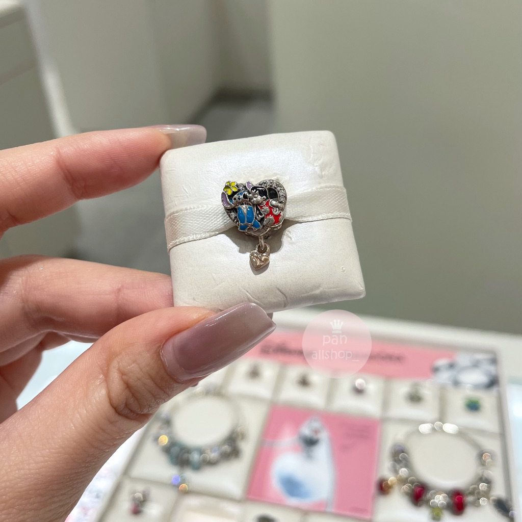 (ของแท้100%)Pandora silver charm New collection Disney ดิสนีย์ สติช stitch