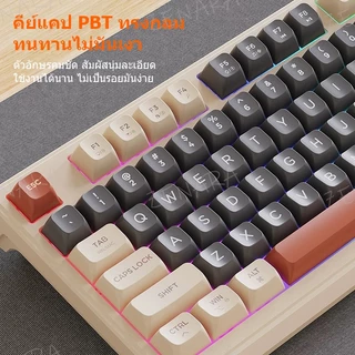 Baby Mali คีย์บอร์ดบลูทูธไร้สาย FreeWolf M96 2.4Ghz+บลูทูธ PBT KeyCap แสดงผลตัวเลข เกม แสงสีรุ้ง ปิดเสียง for PC/IOS/Mac