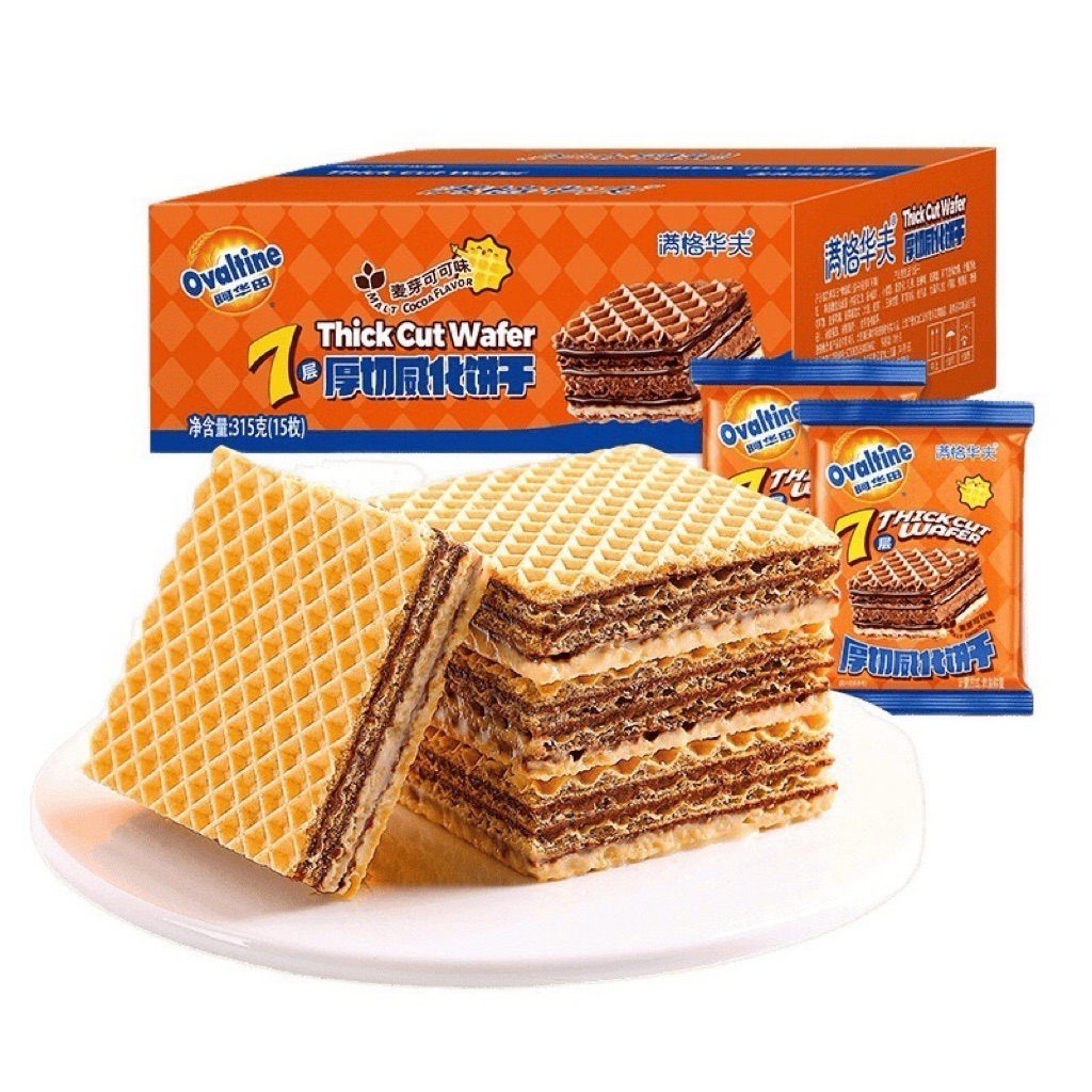 [สุดคุ้ม] Ovaltine Wafer เวเฟอร์สอดไส้โอวัลติน 7 ชั้น สินค้านำเข้าจากต่างประเทศของแท้ 100%