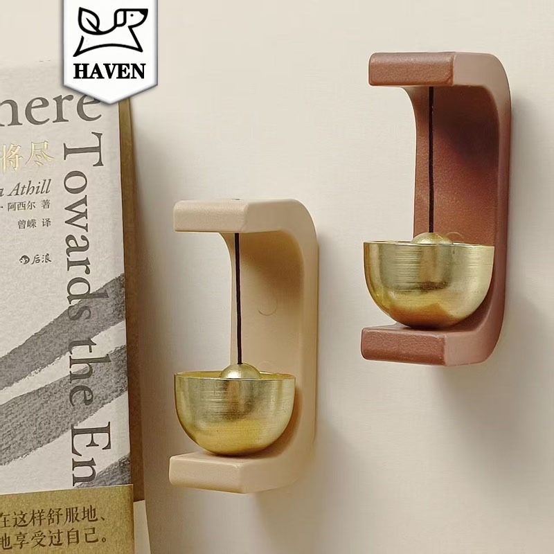 <COD>กระดิ่งไม้สไตล์ญี่ปุ่น - กระดิ่งประตูทองแดงสำหรับประตูและหน้าต่างเสียงที่ไพเราะเป็นทั้งเครื่องเตือนความจำและจี้ผนัง