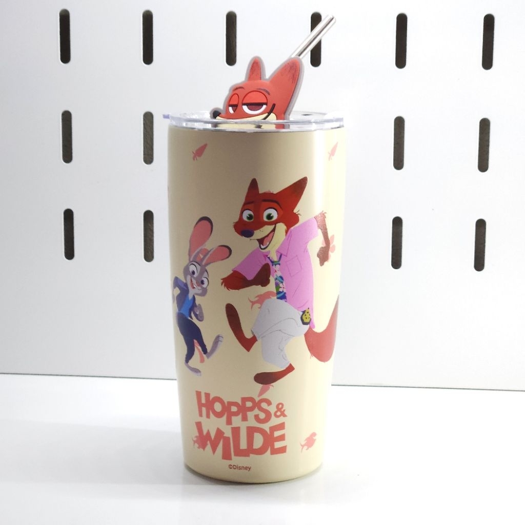 พร้อมส่ง zootopia ซูโทเปีย แก้วสแตนเลส 304 ขนาด550 มล. พร้อมหลอดสแตนเลส ลิขสิทธิ์แท้