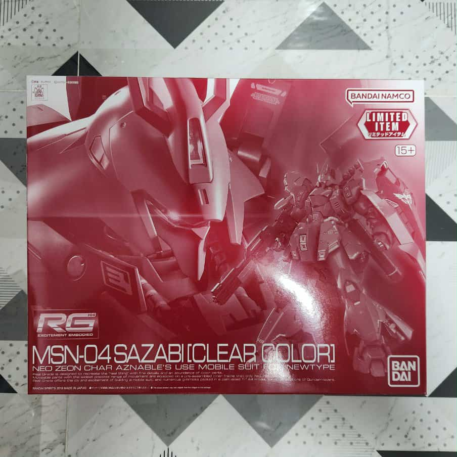 ( พร้อมส่ง )RG SAZABI LIMITED ( CLEAR COLOR ) PREMIUM BANDAI เกราะใสสีแดง  มือ1 ไม่ประกอบ กล่องสวย r