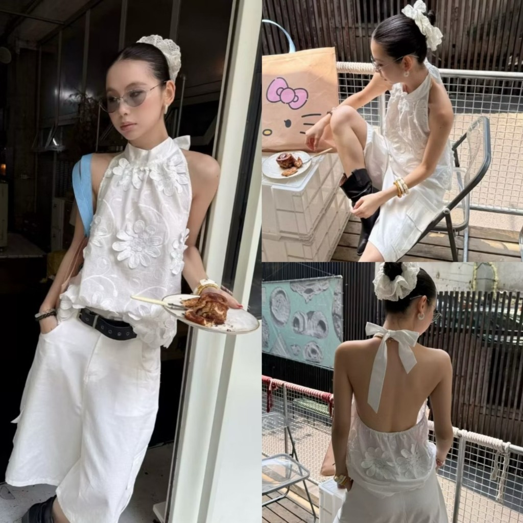 25C320 BLOSSOM TOP เสื้อคล้องคอผูกหลัง งานป้าย MM FISH 🇰🇷