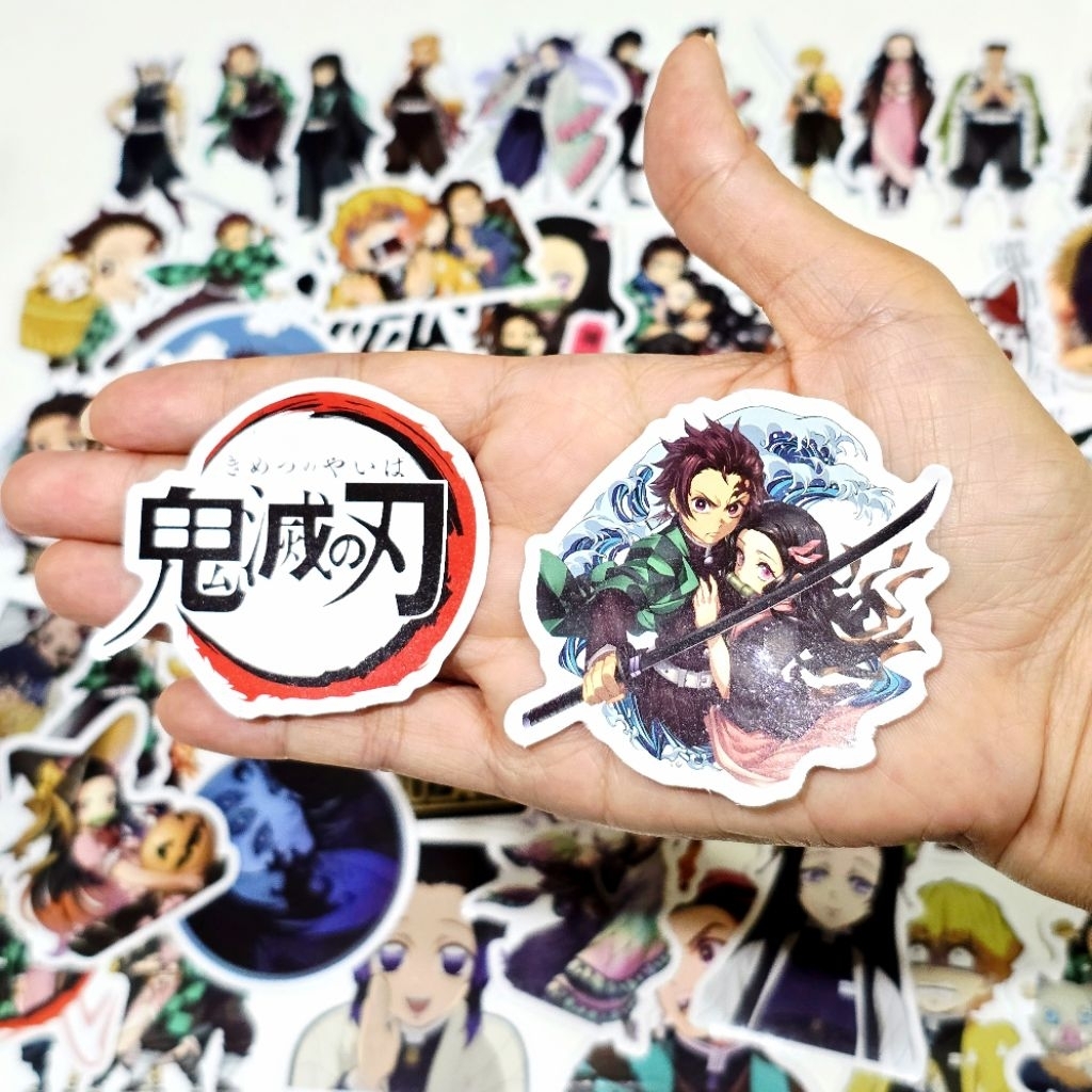 สติ๊กเกอร์ ดาบพิฆาตอสูร Demon Slayer ทันจิโร่ อนิเมะ ติดแน่น กันน้ำ (50 ชิ้น) sticker
