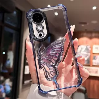 ส่งจากไทย เคสสำหรับ VIVO V70 V40 V40PRO V50 V60 V60Lite เคสใส ขอบสี กันกระแทก ผีเสื้อ ตั้งได้ สุดหรู E4