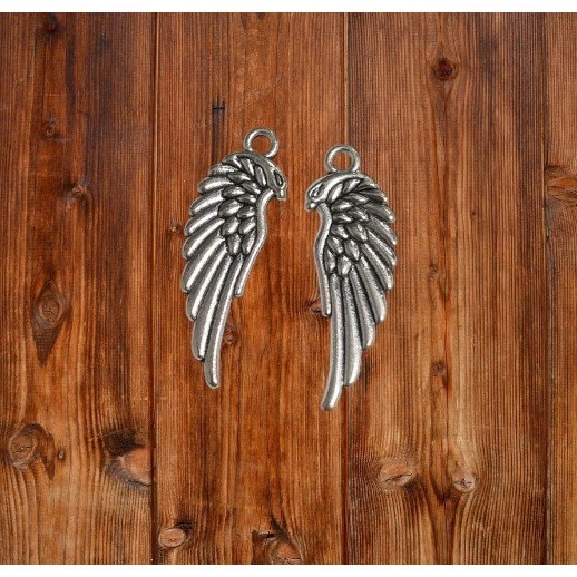 Angel Wing Charm L3012 – Alloy Parts for Handmade Accessories (33×11mm) gift
