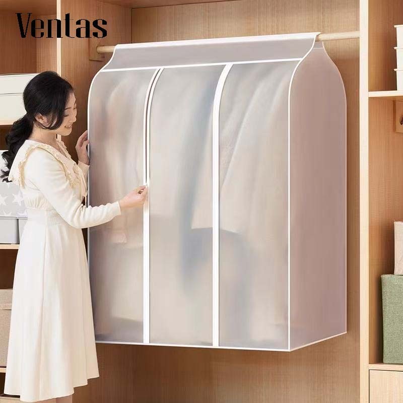 Ventas ถุงคลุมเสื้อผ้า ถุงคลุมเสื้อผ้ากันฝุ่น ผ้าคลุมราวกันฝุ่น ถุงคลุมเสื้อผ้า พกันฝุ่น&กันน้ำ แบบใส ปิดทุกด้าน360 องศา