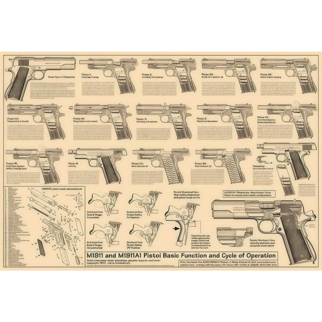 ชิ้นส่วน 1911 ที่มีความแม่นยำสูง การผลิตซ้ำที่แม่นยำ 98% ชั้นวางเก็บโมเดล 1911 แบบโลหะ รุ่นอัพเกรด พ