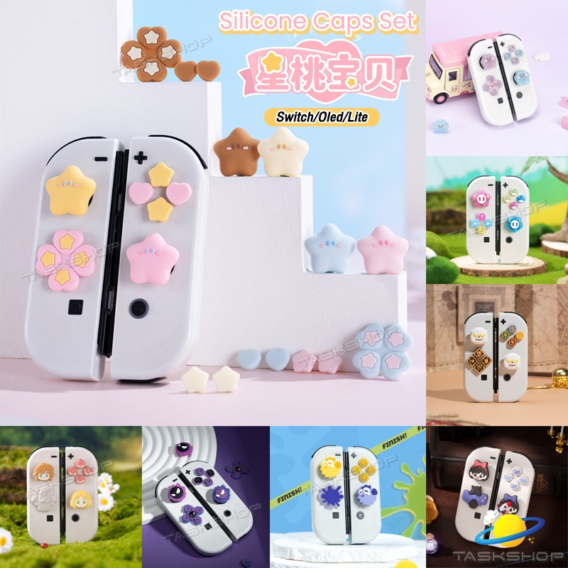 รวมลายใหม่ 8 แบบ🔥ปุ่มทิศทาง D-Pad + ABXY สำหรับ Nintendo Switch Oled/V1/V2/Lite 🎮Set Joycon Controll