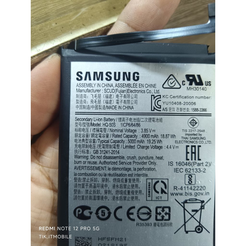 แบตแกะจากเครื่อง Model.HQ-50S(ซัมซุง) A02s