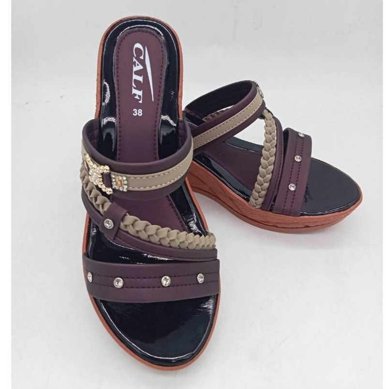 Calf รองเท้าสวมส้นสูงผู้หญิง รุ่น 22L024 ไซส์ 37-40 คุณภาพสูง ใส่สบาย พร้อมส่ง