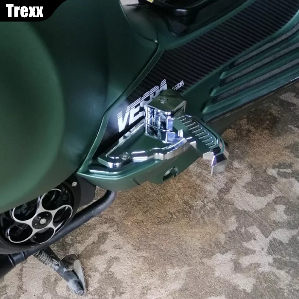 Trexx พักเท้าแต่ง Vespa สายคลีน งาน CNC พร้อมน็อตสแตนเลส  สำหรับ Sprint / Primavera 150 โครเมี่ยม - รูปที่ 5