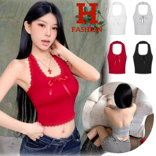 Hot สินค้าขายดีของทางร้าน!🔥เสื้อคล้องคอ เว้าหลัง มีฟองน้ำในต…