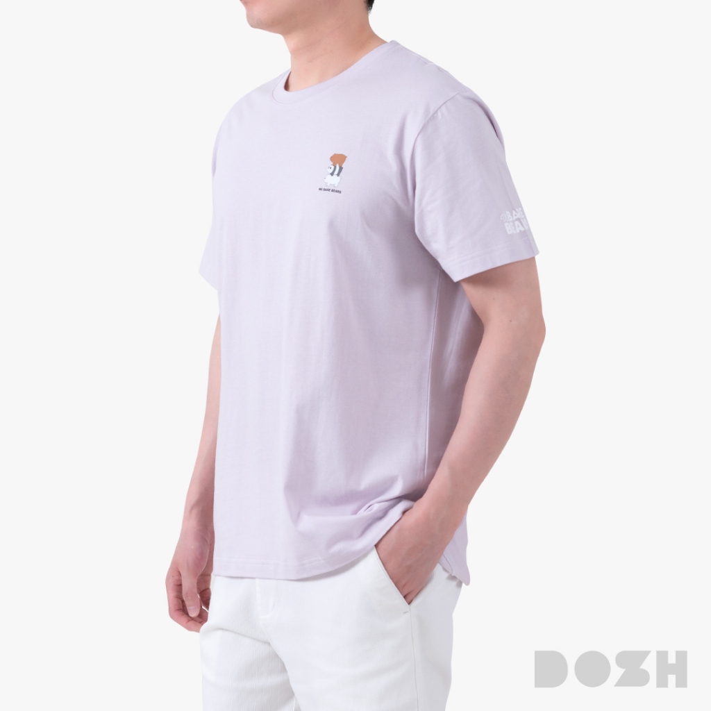 DOSH MEN'S BASIC T-SHIRTS WE BARE BEARS เสื้อยืดสีพื้นคอกลมผู้ชาย 3สี (ขาว-ม่วง-เขียว) DBBMT5097 (XS-XL) - รูปที่ 5