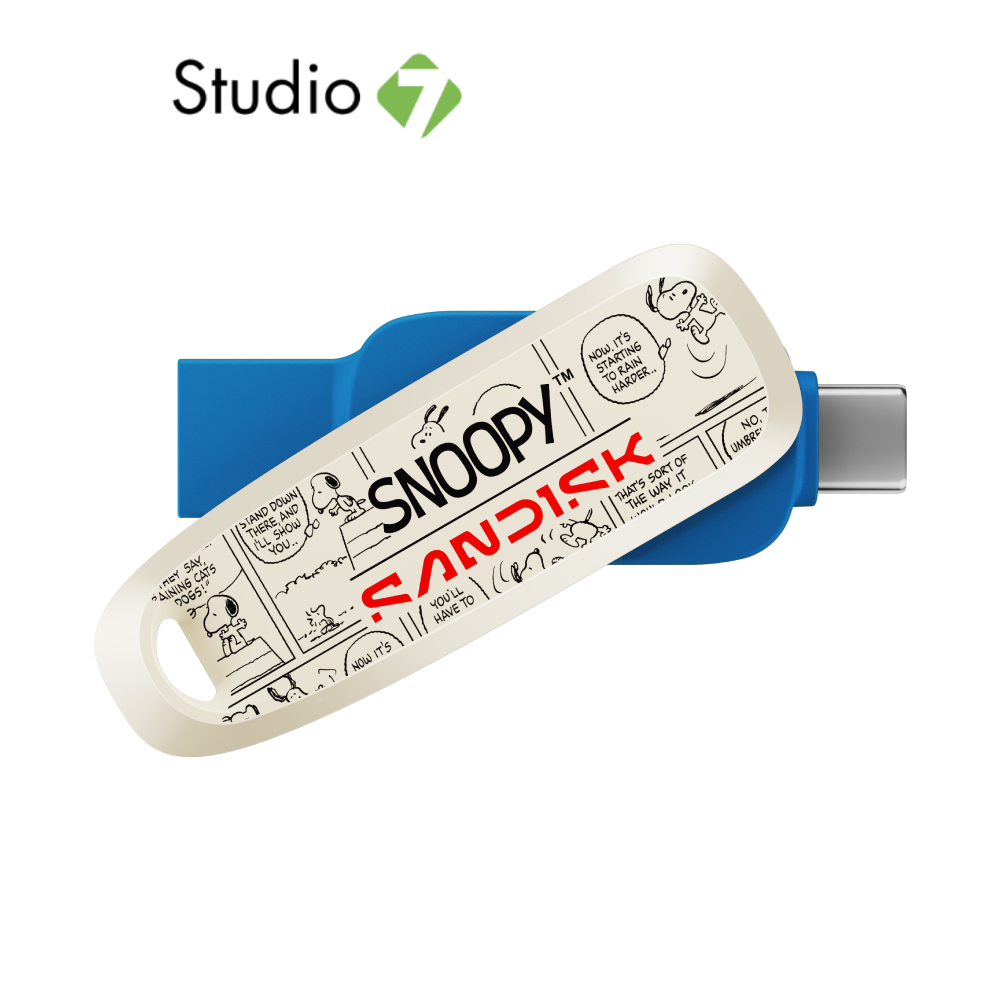 SanDisk X Snoopy แฟลชไดร์ฟ Phone Drive 256GB USB 3.2 Gen 1 (Blue) by Studio7