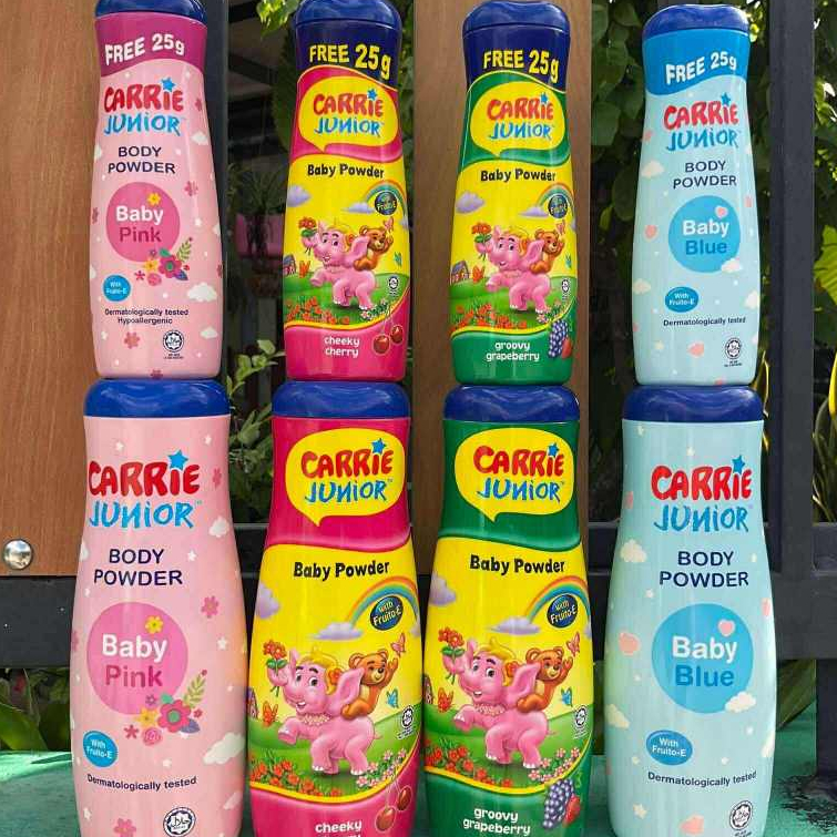 แป้งเด็กแคร์รี จูเนียร์ Carrie Junior Baby Powder กลิ่นใหม่ชมพูฟ้าหอมสุดๆ