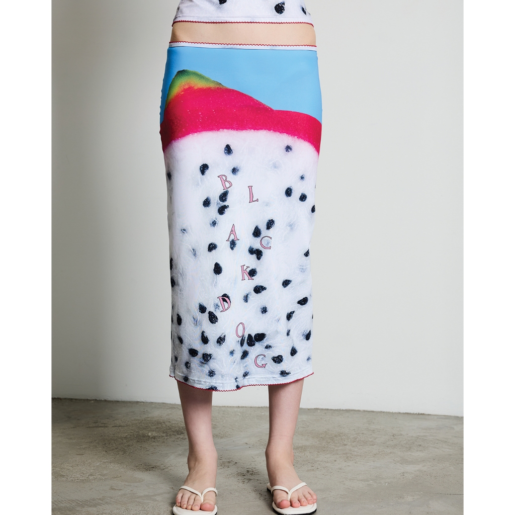 BLACKDOG BKK -  Dragon fruit skirt  กระโปรงลายแก้วมังกร - BD2506