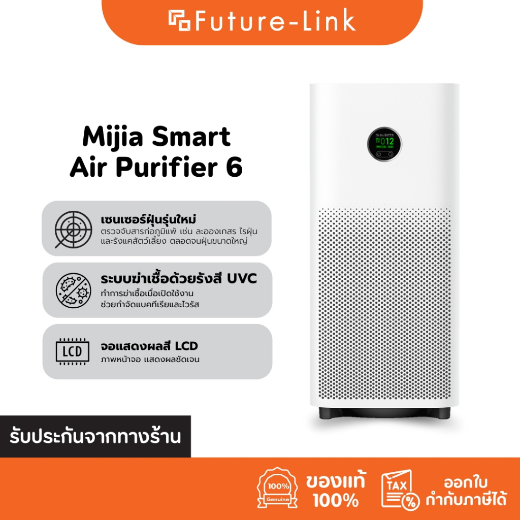 Xiaomi Mijia Smart Air Purifier 6 – เครื่องฟอกอากาศอัจฉริยะ ระบบเซ็นเซอร์ 5 จุด ประกันศูนย์ไทย