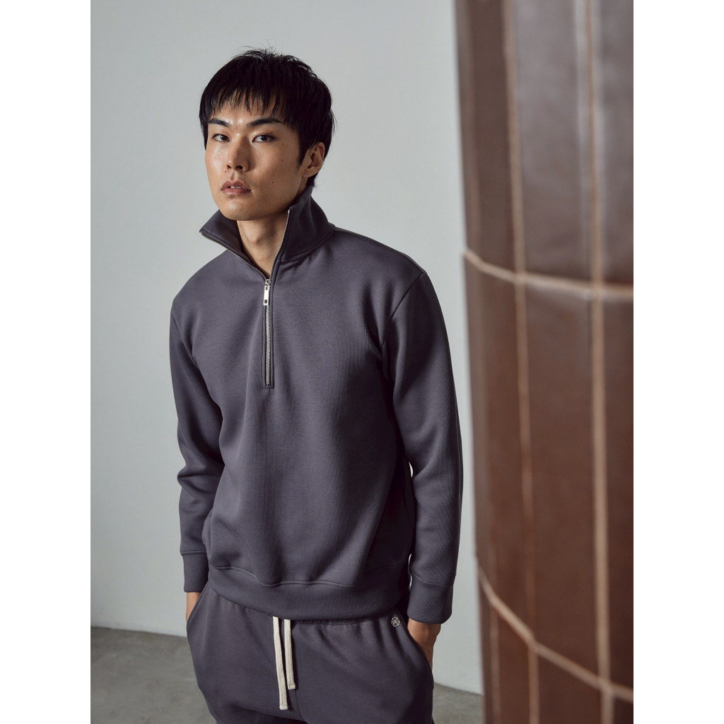 Pmith -  Reid Sweatzip Dust Grey